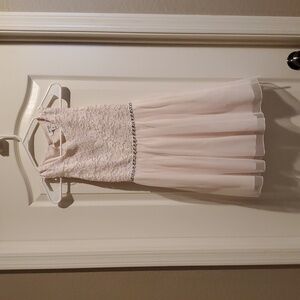 Speechless Kids Dress in Soft White with Lace and Beaded Detail